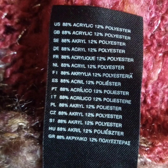 H&M oversized colorblock scarf with silver thread and tassels - Picture 4 of 5